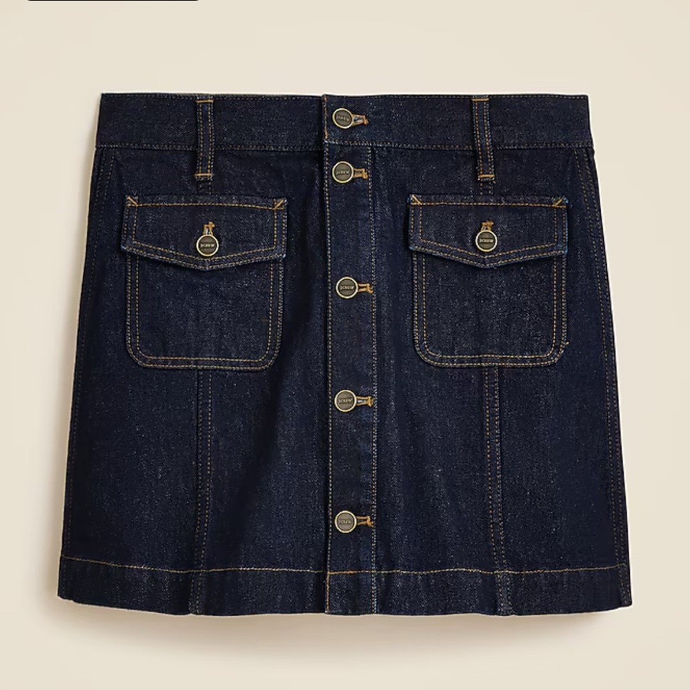 J. Crew Patch-pocket denim mini skirt in Rinse wash women’s size 2 NWT - Picture 4 of 7